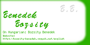 benedek bozsity business card
